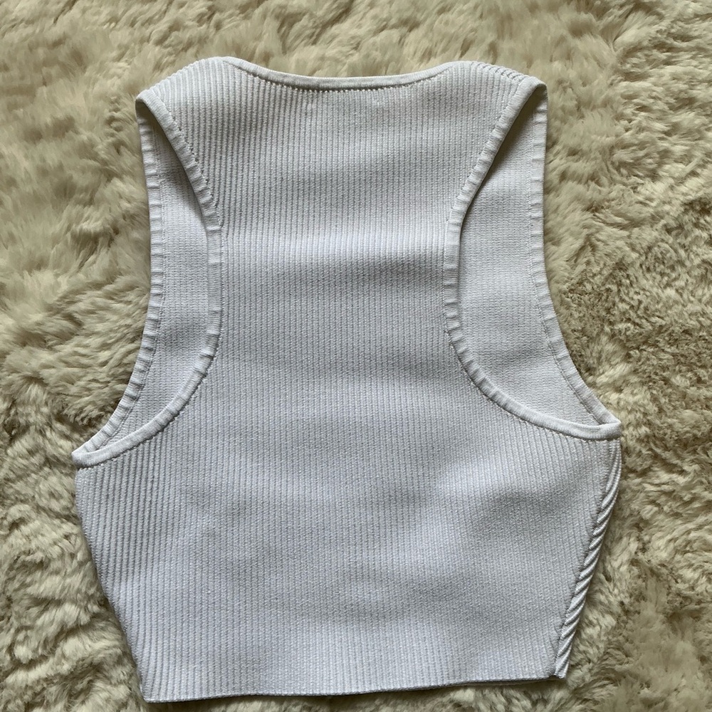 Babaton Ribbed White Top - Picture 3 of 3